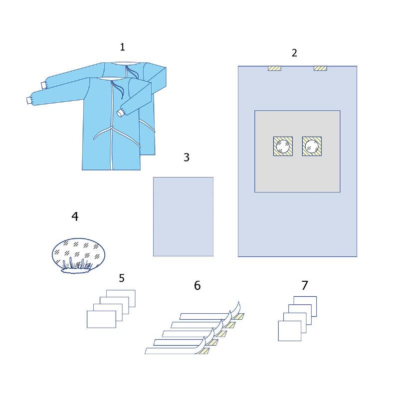 Комплект одягу та покриттів операційних для ангіографії №12/А Taipan-Pharm стерильний